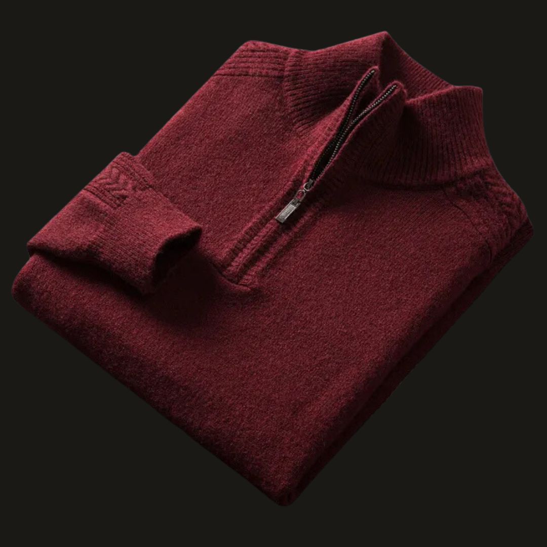 Luxury Wool-Cashmere Half Zip