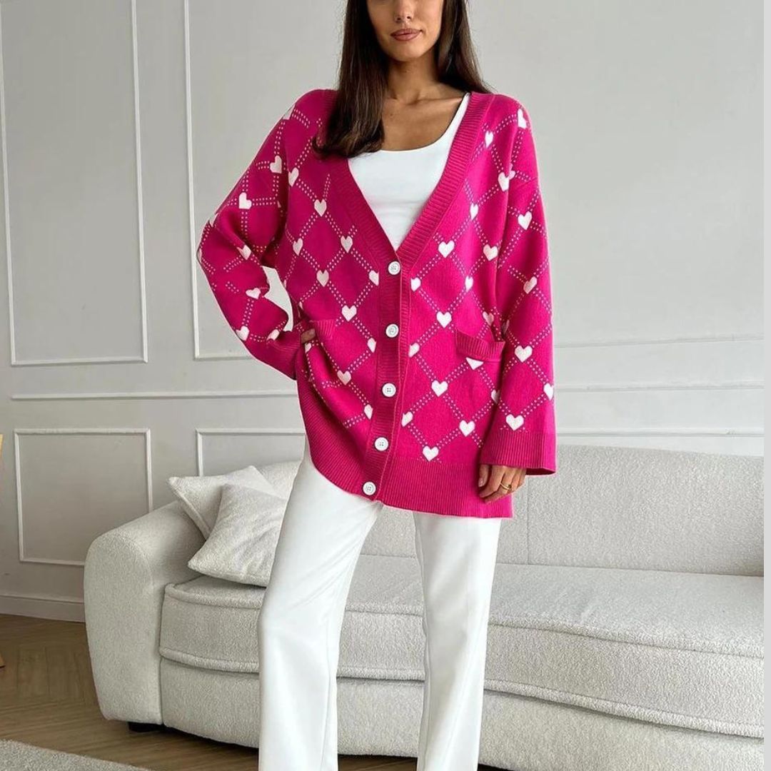 Cosy knitted ladies cardigan