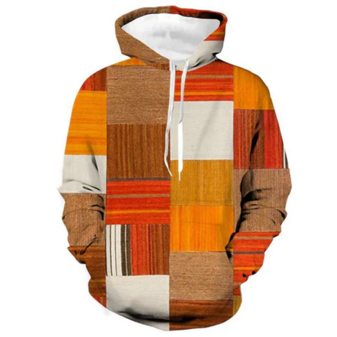 Tyrion | Winter Warm Patchwork Drawstring Hoodie For Men