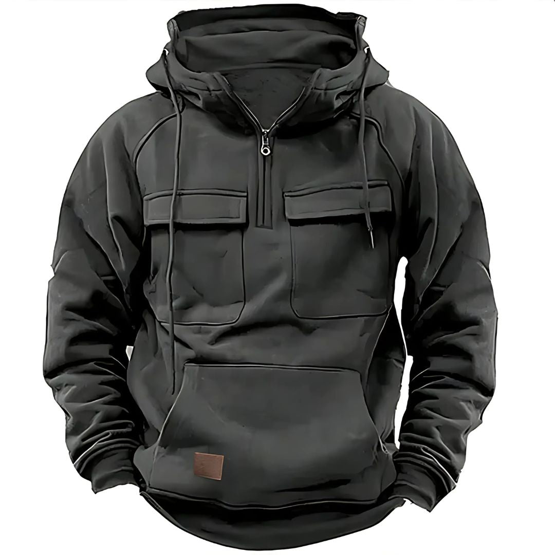 Men's Multi-Pocket Half Zip Hoodie