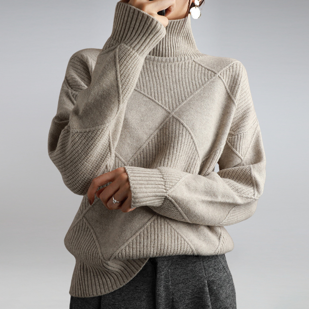 Adelialim | Winter Turtleneck Knitted Sweater For Women