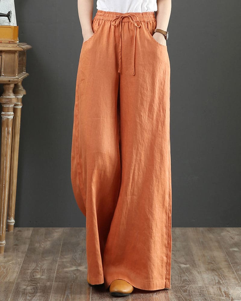 Trousers in plain colour