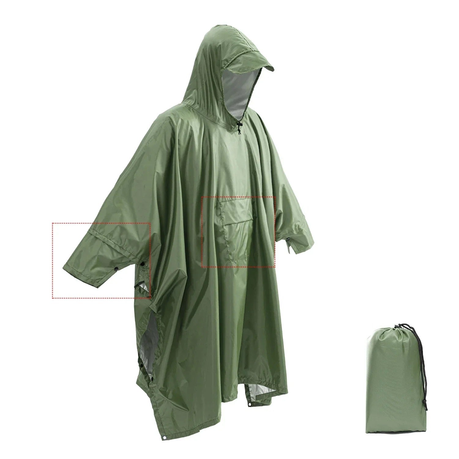 Multifunctional outdoor rain poncho