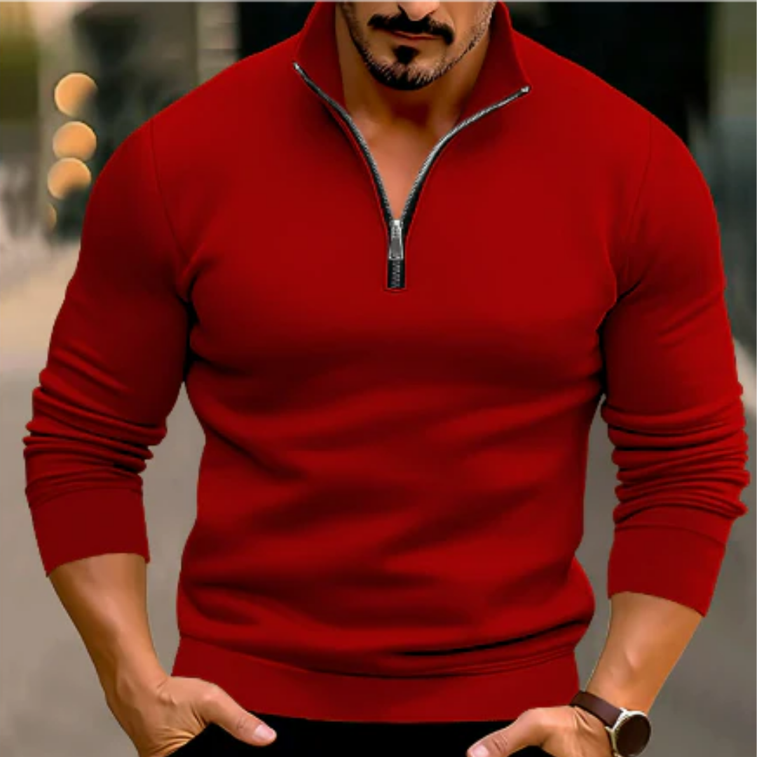 Donie | Half Zip Tight Sweater For Men