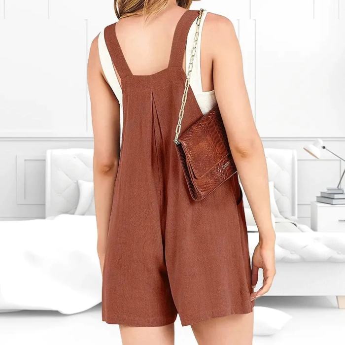 Sleeveless short overall