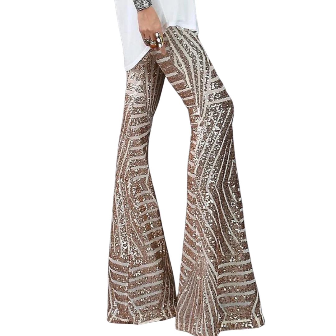 Marigold | Party Sequin Flare Pants For Women