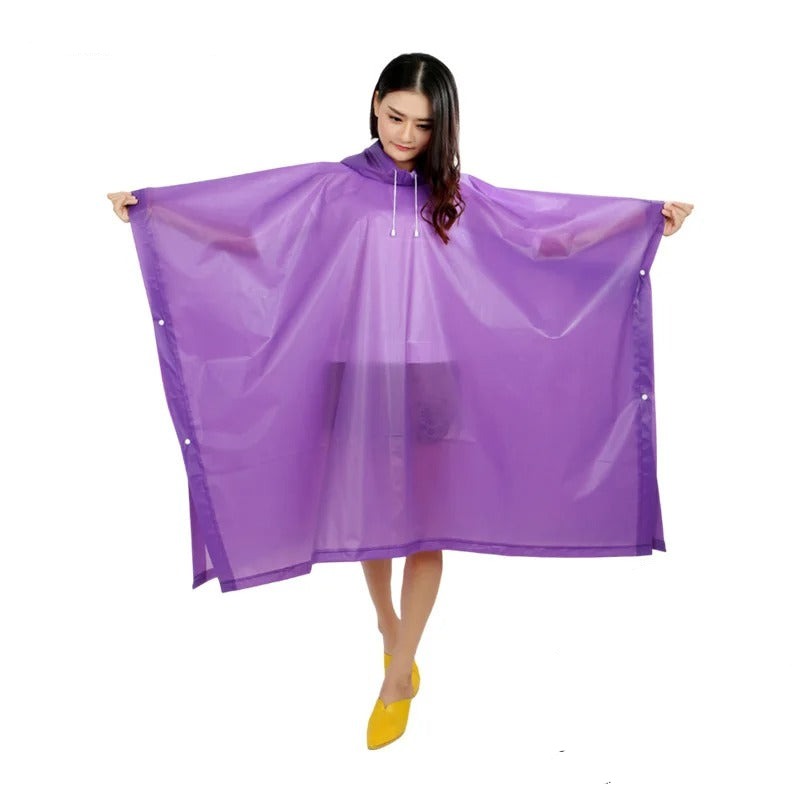 Lightweight rain poncho with hood