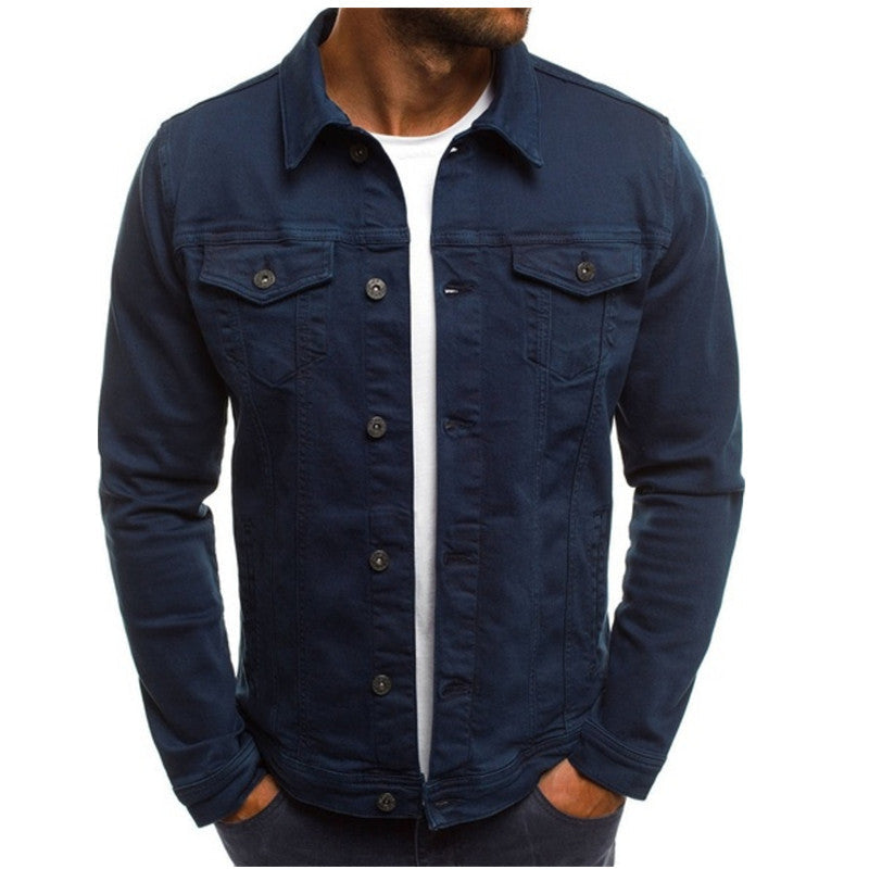 Coloured denim jacket for men