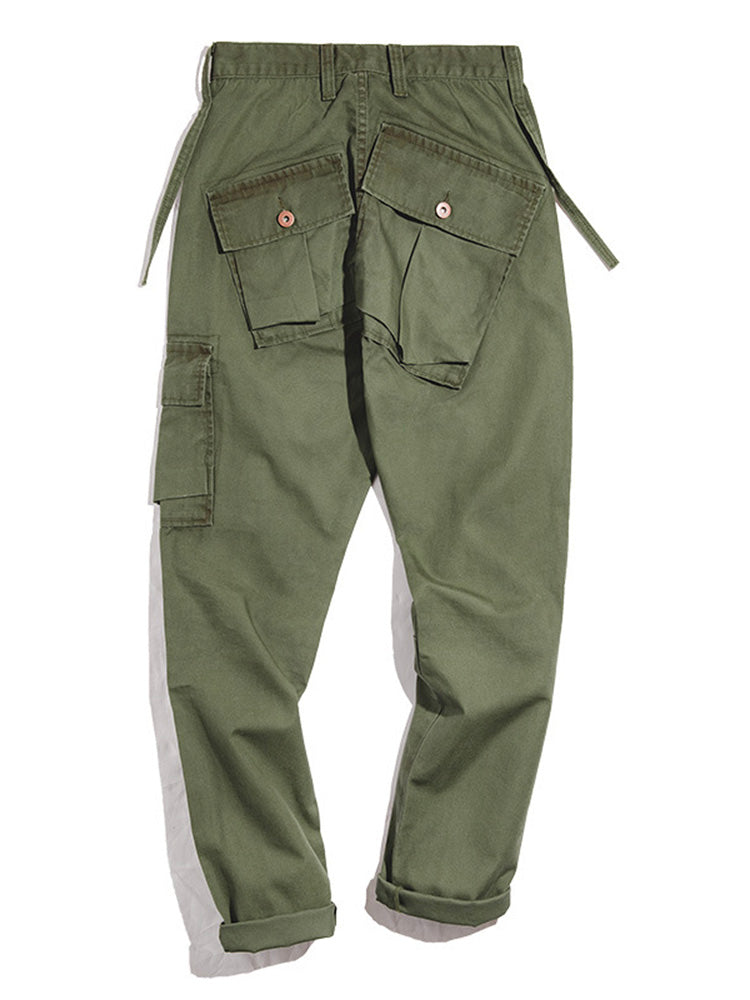 Men's cargo pants with unique asymmetric pockets