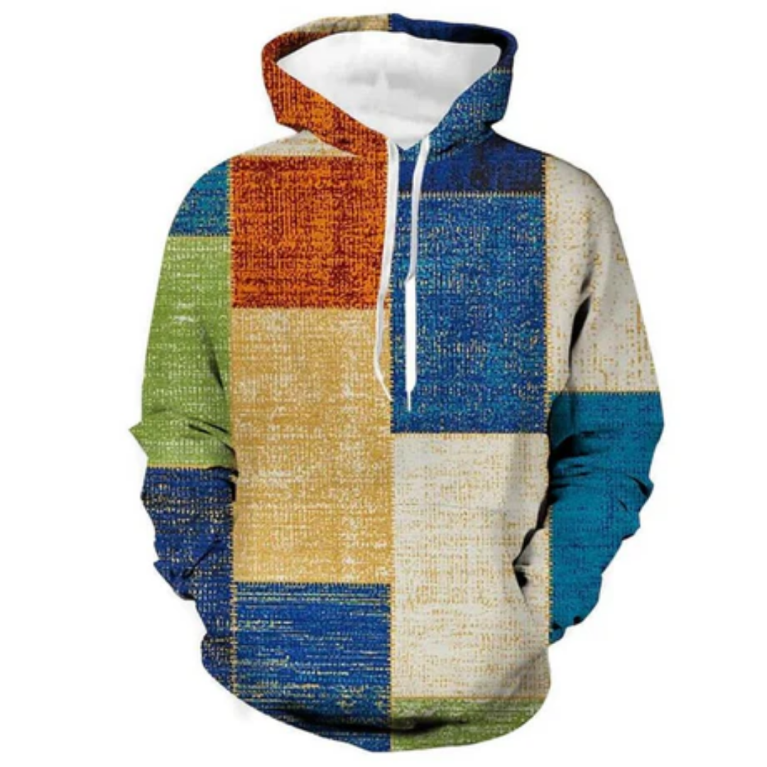 Tyrion | Winter Warm Patchwork Drawstring Hoodie For Men