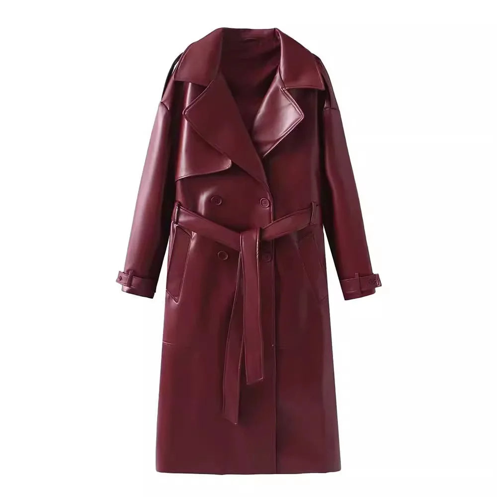 Solene - 2024 Women's jacket in burgundy faux leather