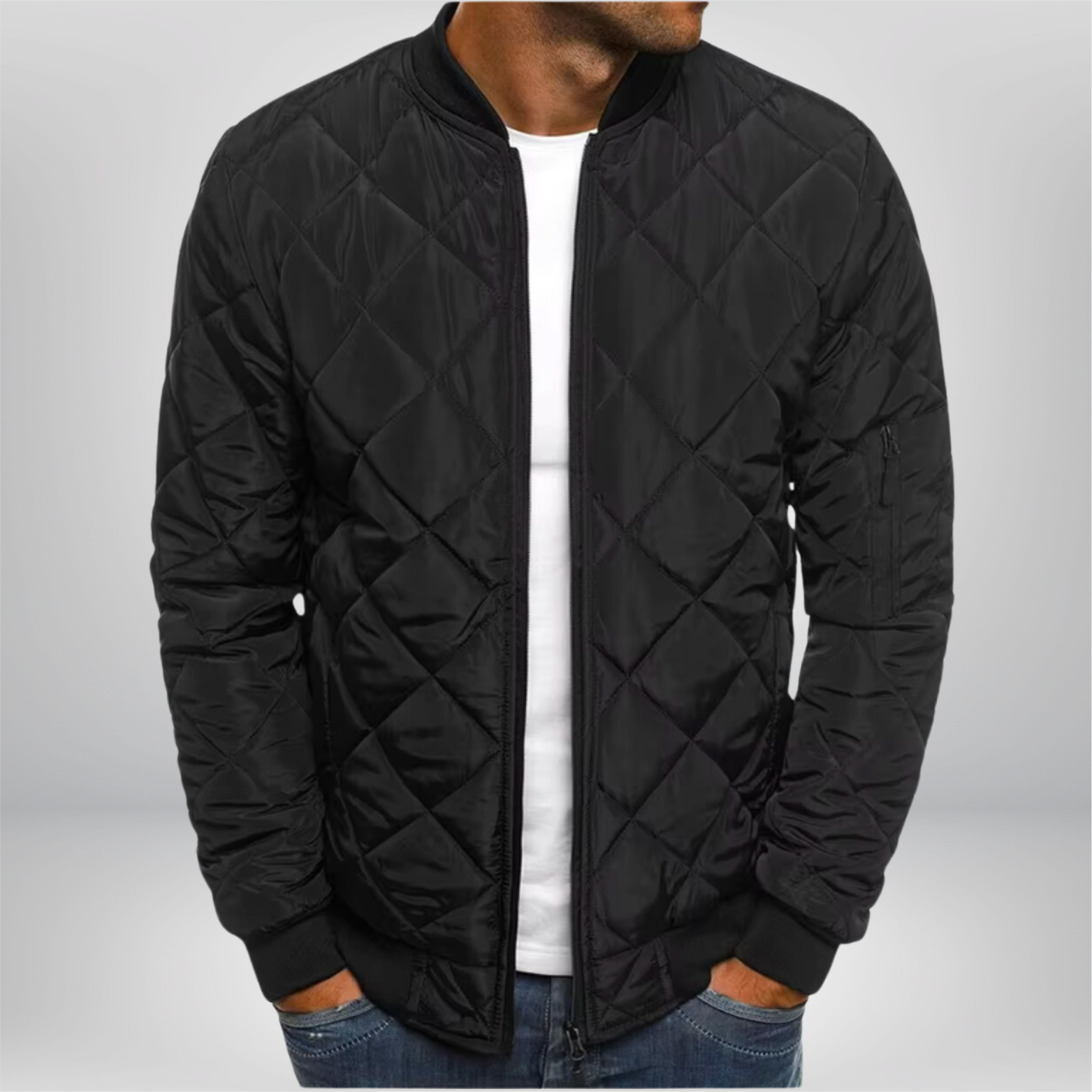 Padded bomber jacket for men