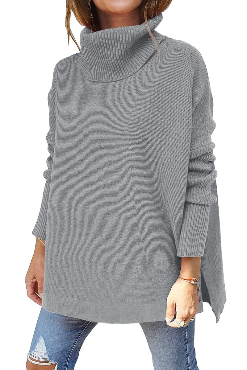 Oversized Turtleneck Batwing Knit Sweater