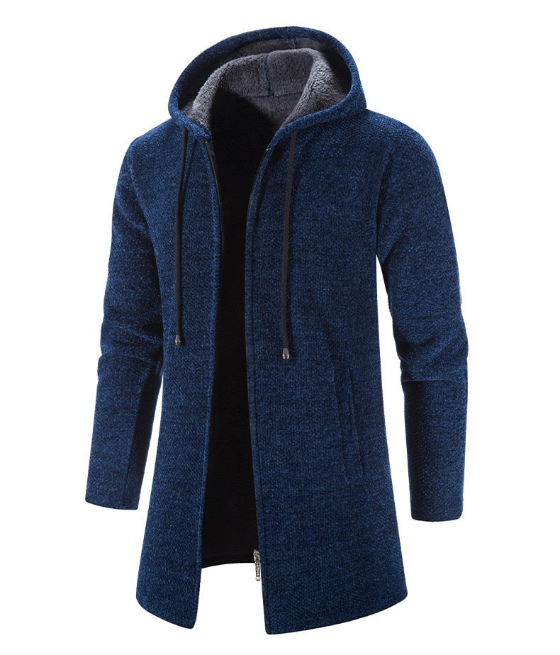 Long-sleeved hoodie cardigan for men