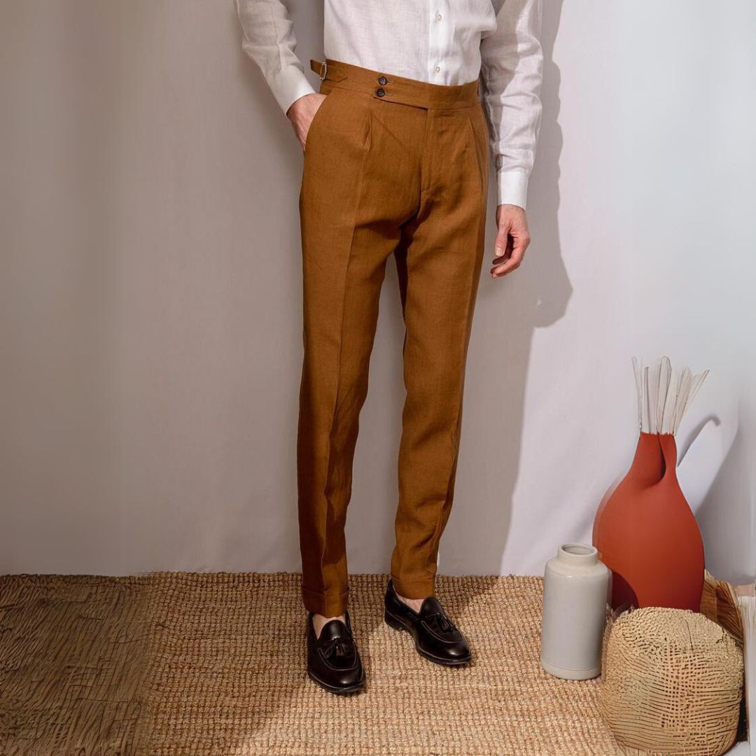 Beige Linen Trousers