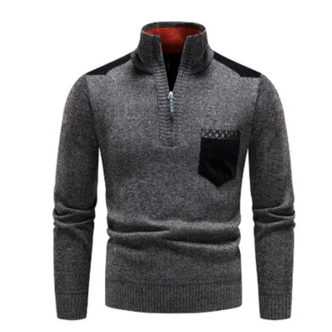 Stefan | Turtleneck Half Zip Sweater For Men