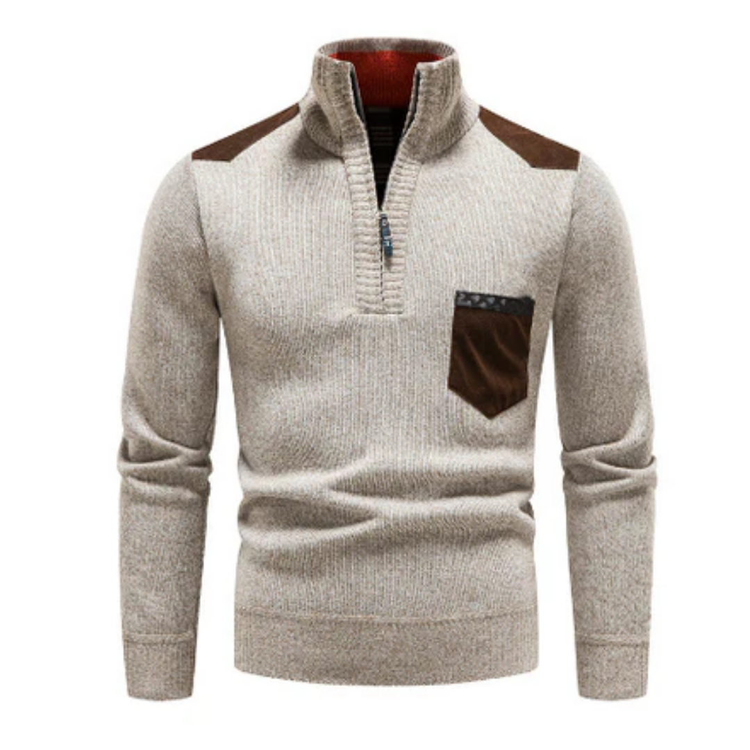 Stefan | Turtleneck Half Zip Sweater For Men