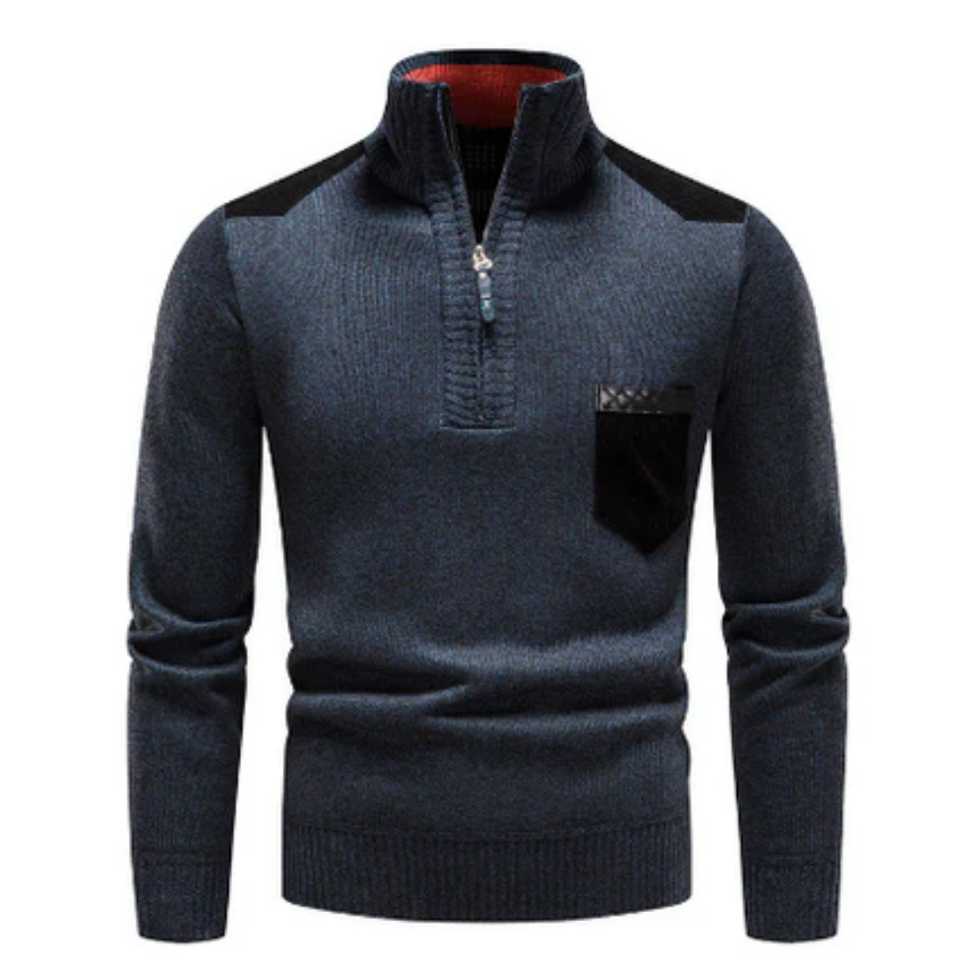 Stefan | Turtleneck Half Zip Sweater For Men