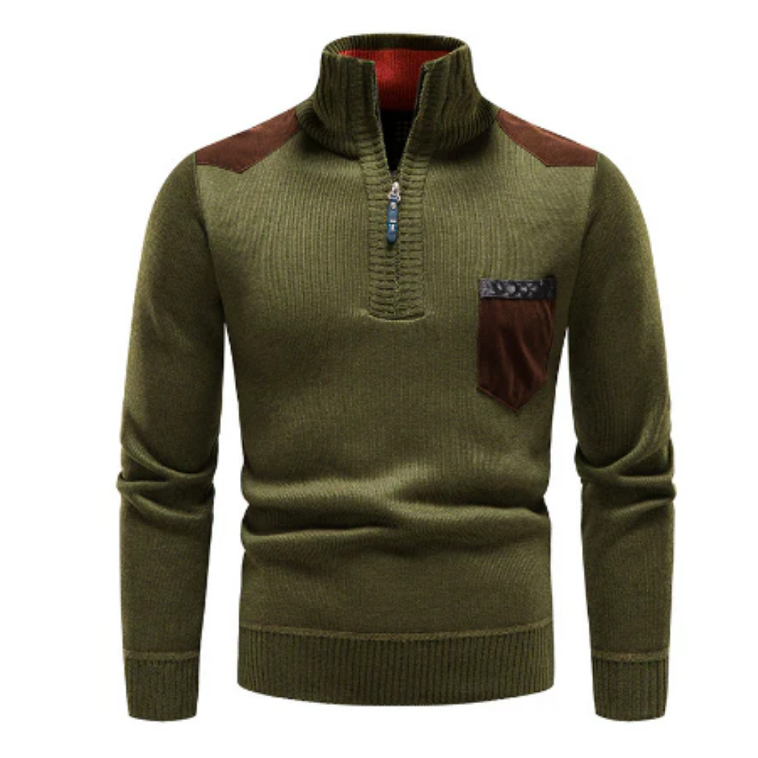 Stefan | Turtleneck Half Zip Sweater For Men