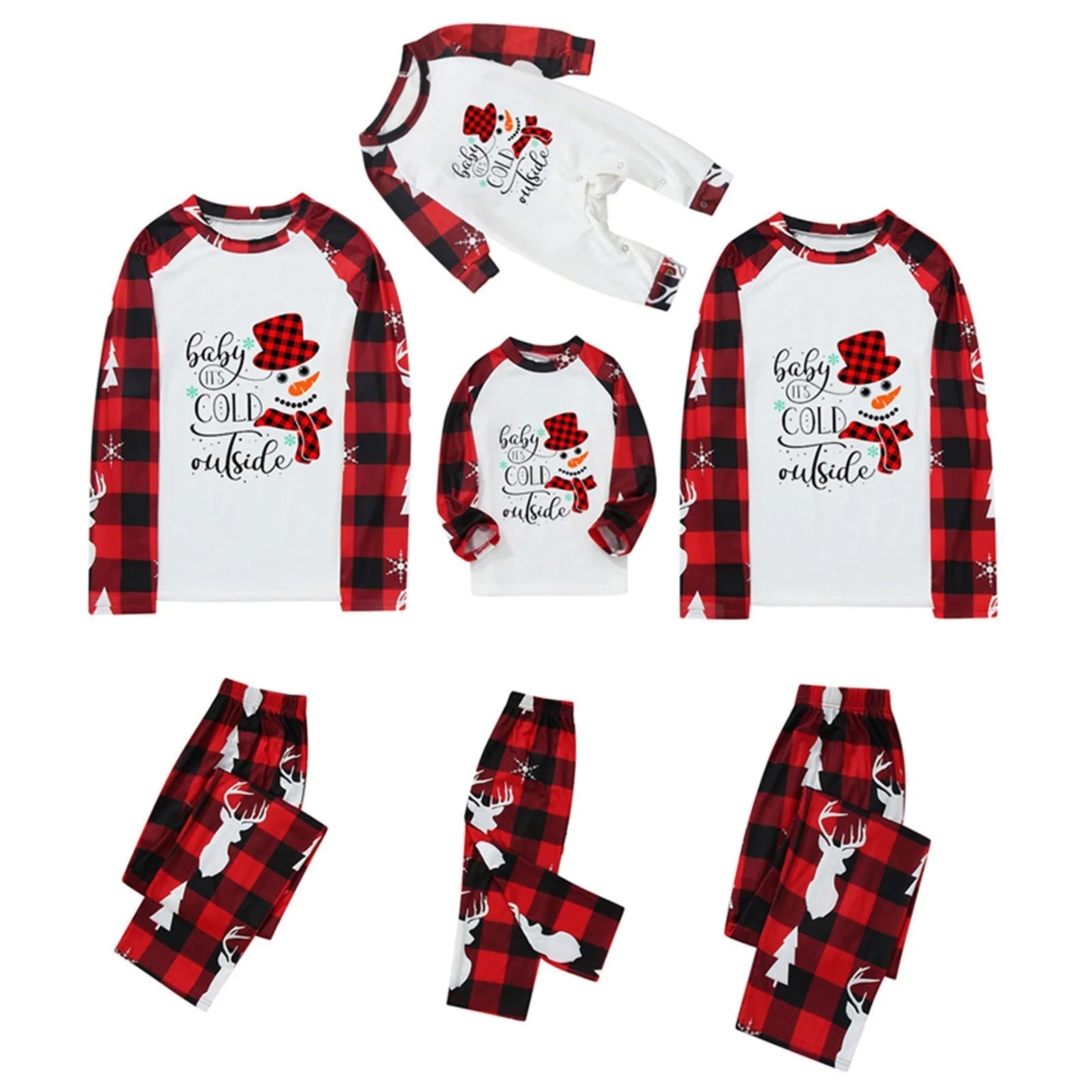 SyncStyle - Snowflake Matching Family Christmas Pajamas Set