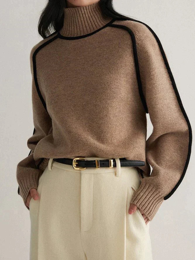 Brown turtleneck jumper