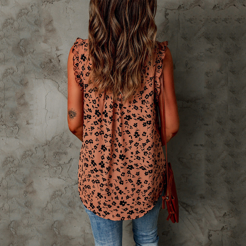 Summer New Blouse Leopard Print Sleeveless