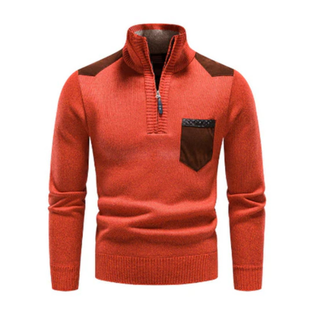 Stefan | Turtleneck Half Zip Sweater For Men