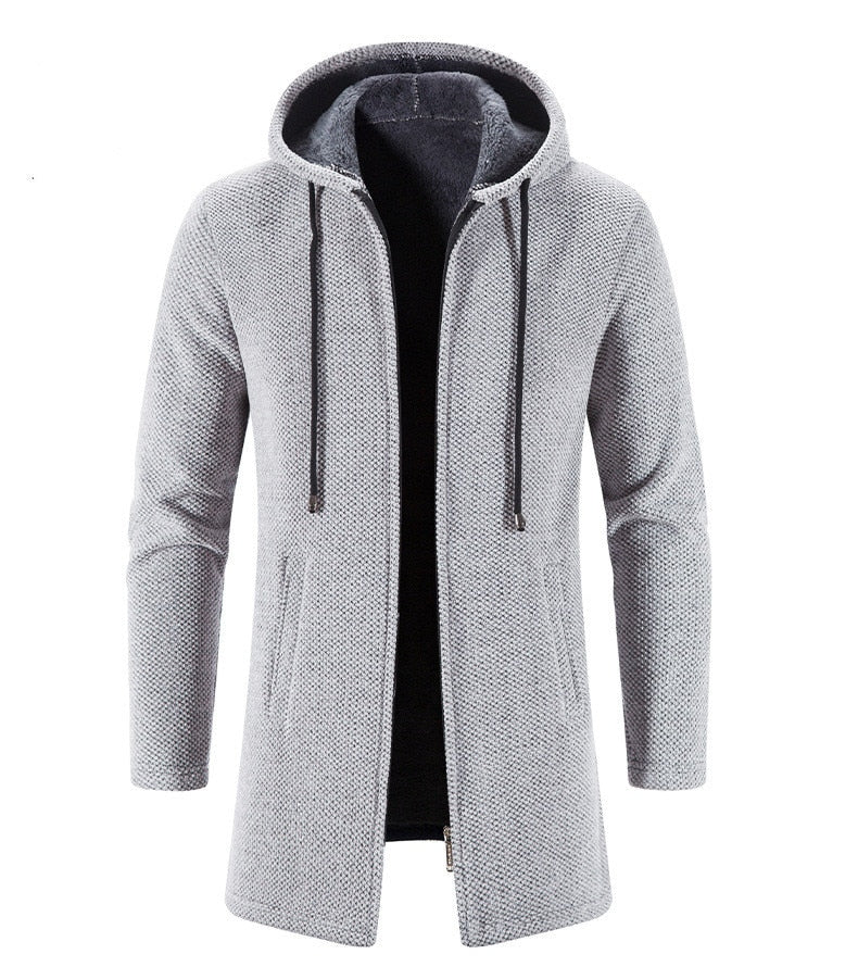 Long-sleeved hoodie cardigan for men