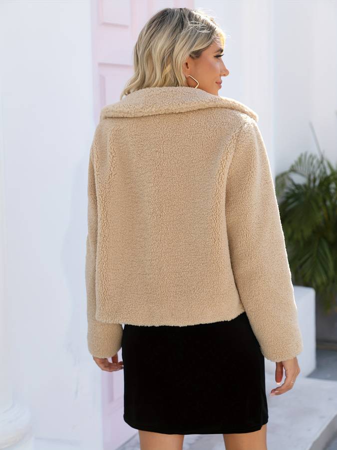 Stylish beige winter Teddy coat