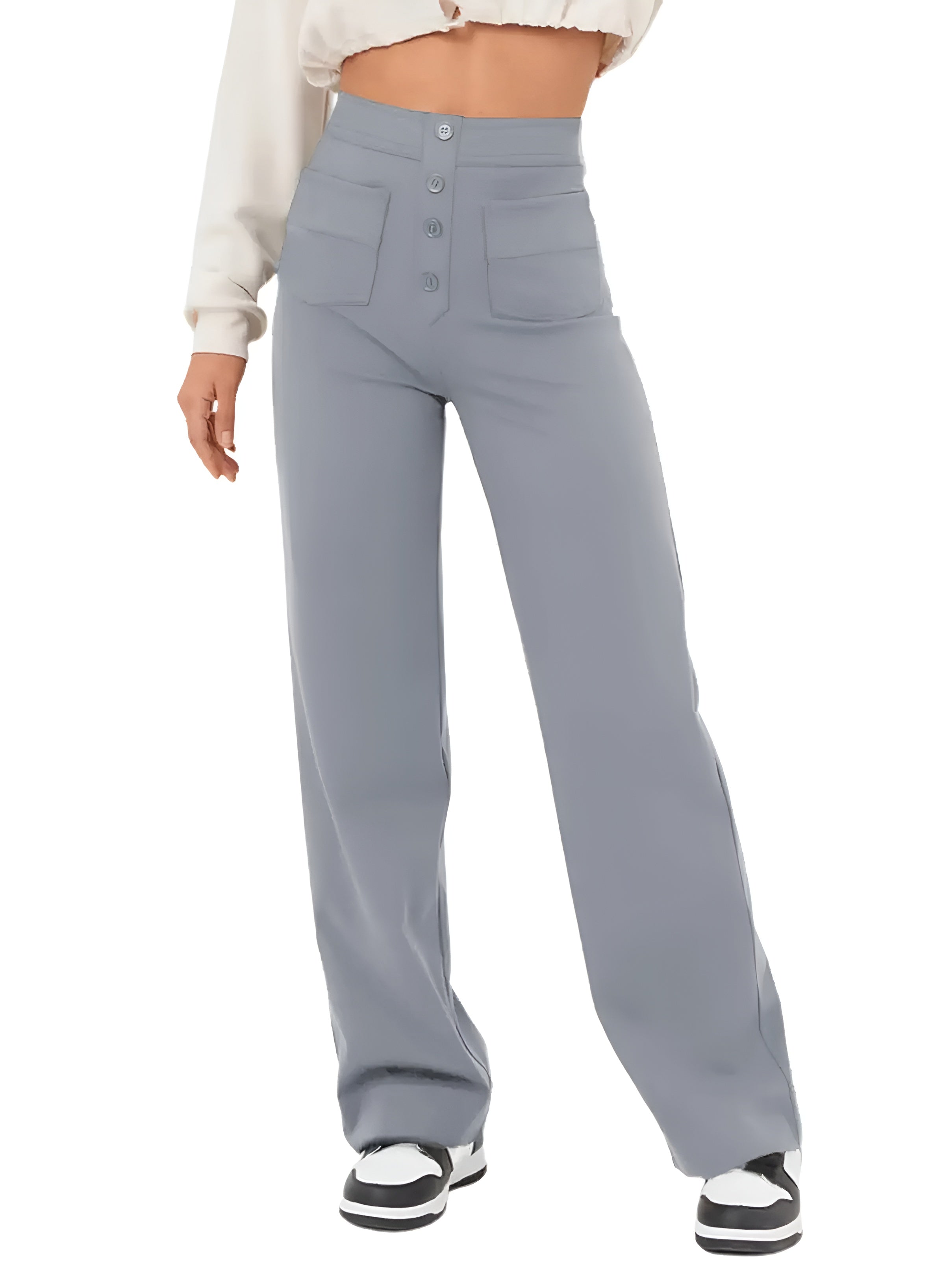 Greta Pants - High waisted elastic pants with wide leg elegance