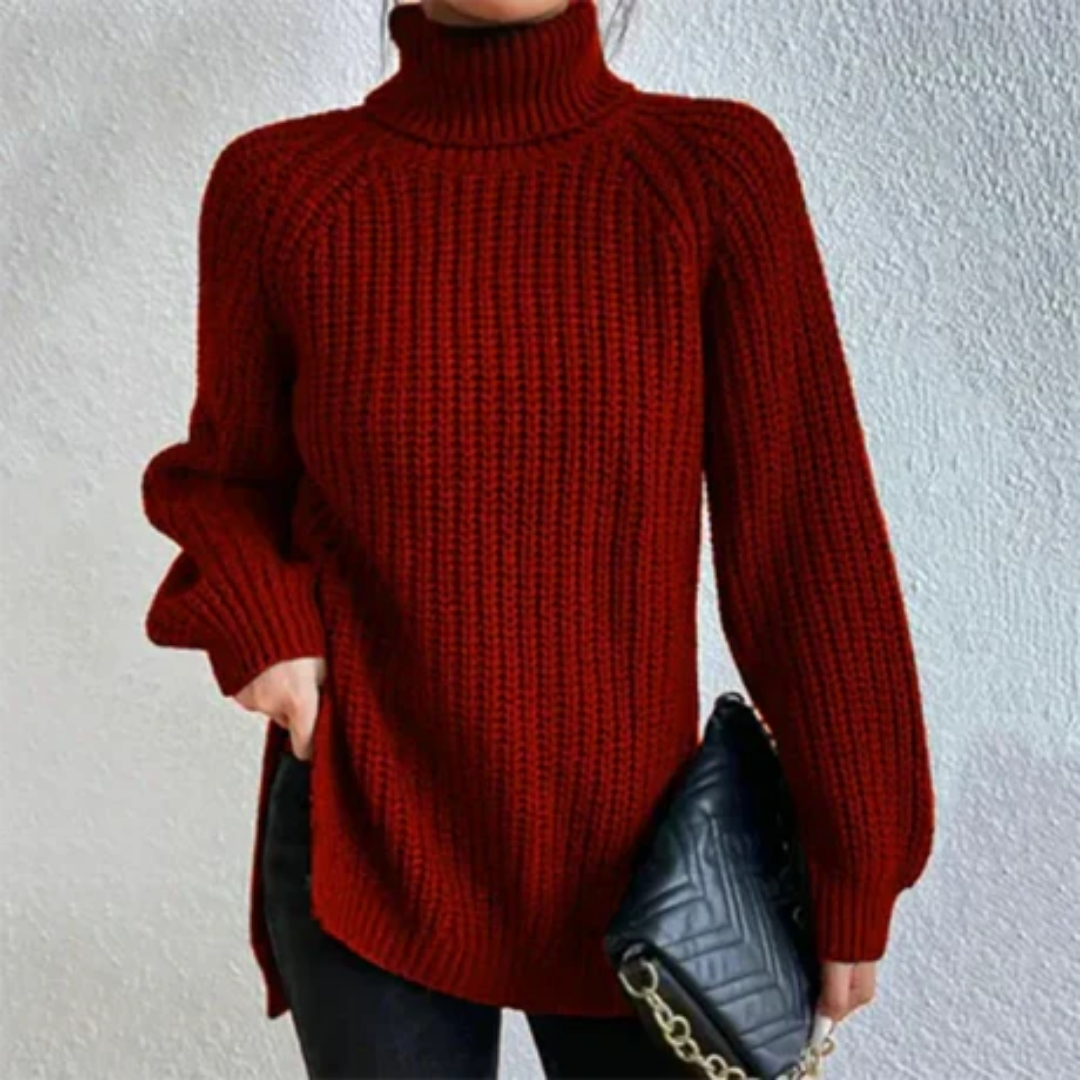 Jaylinn | Stylish Winter Turtle Neck Knitted Sweater For Women