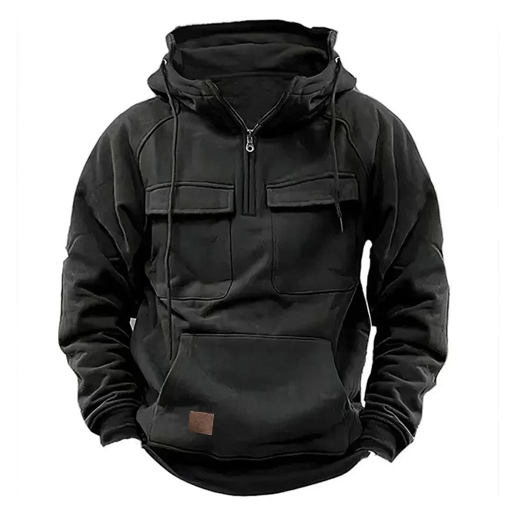 Warm tactical military jacket with zip