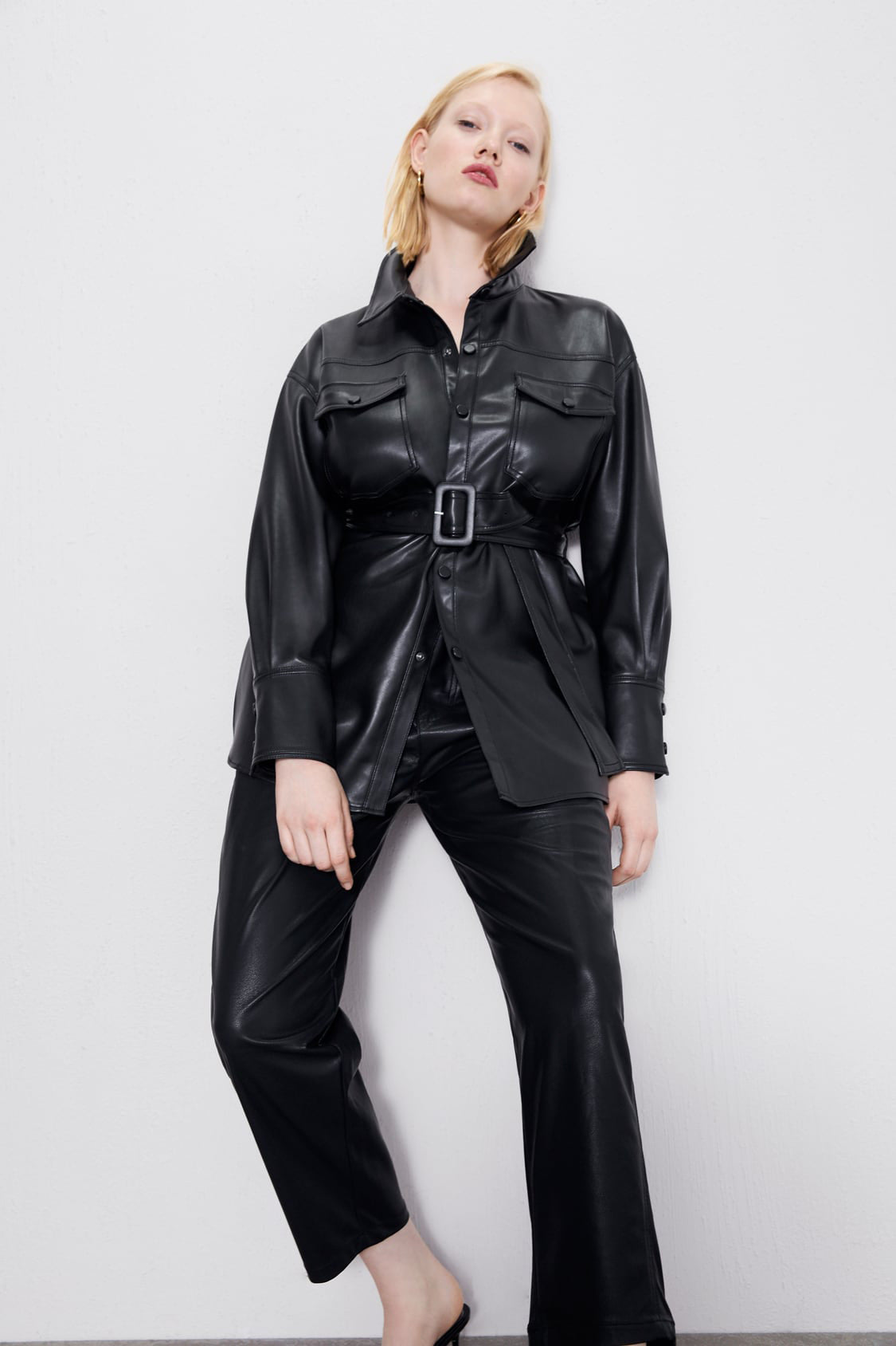 Loren - Women's Leather Trench Coat