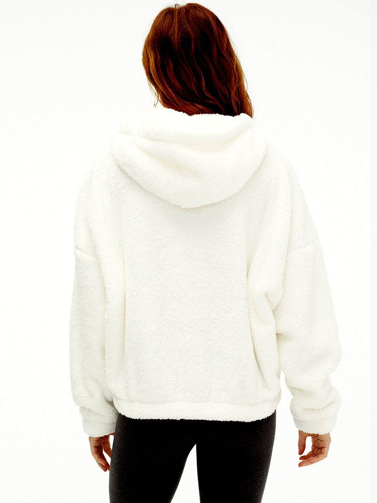 Oversized fleece hoodie with full zipper