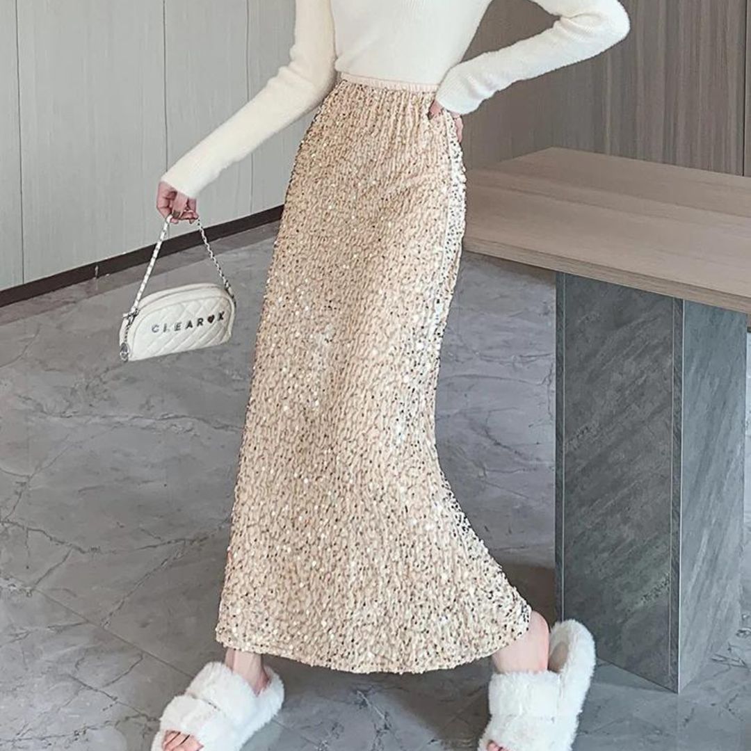 Glamorous maxi skirt with sequin embellishment