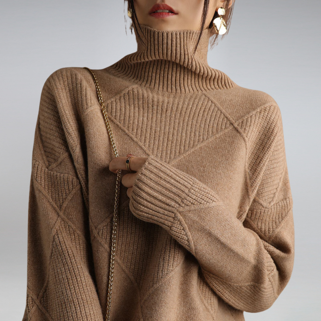 Adelialim | Winter Turtleneck Knitted Sweater For Women