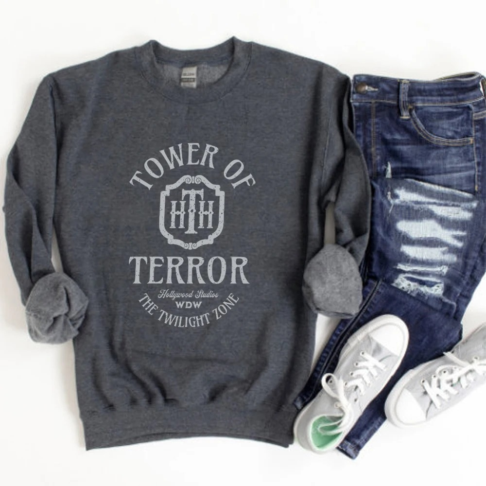 Vintage "Tower of Terror" graphic sweatshirt for cosy days