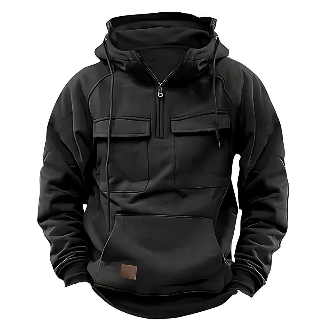 Men's Multi-Pocket Half Zip Hoodie