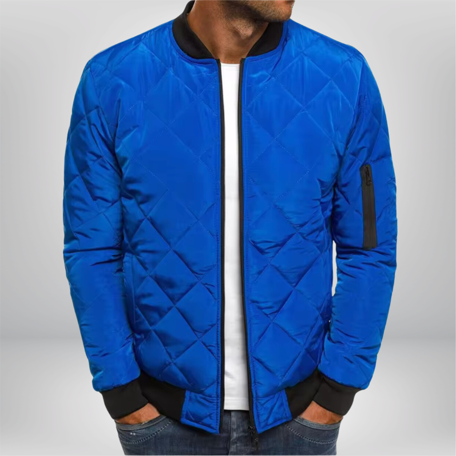 Padded bomber jacket for men