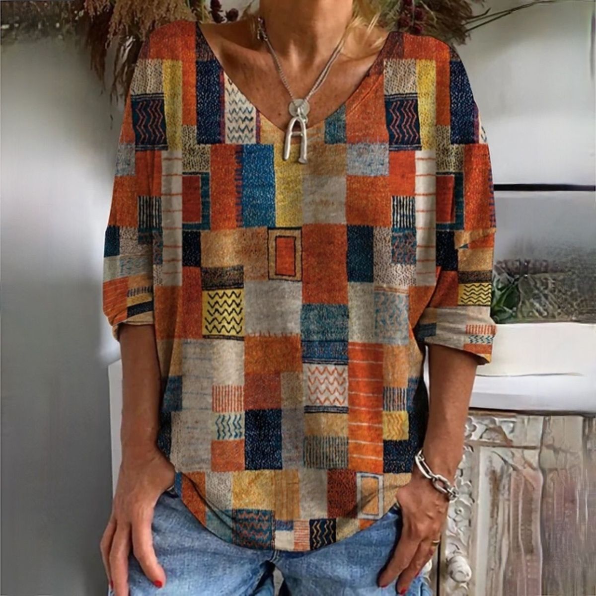 Block patchwork shirt