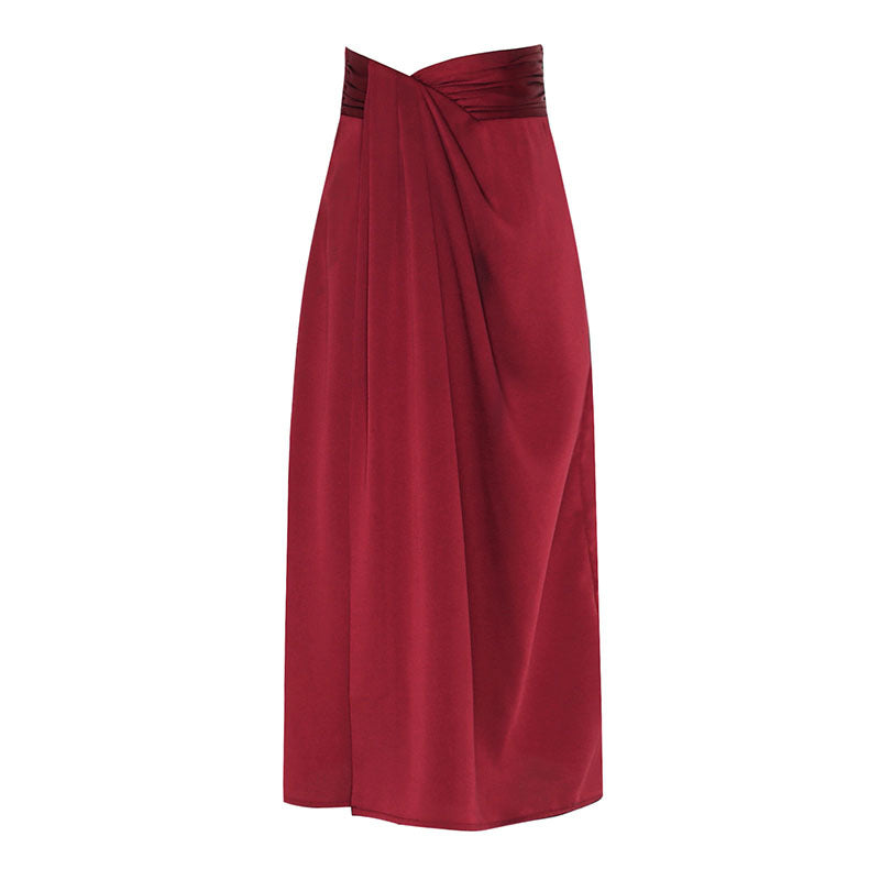 Chiffon skirt with irregular slit