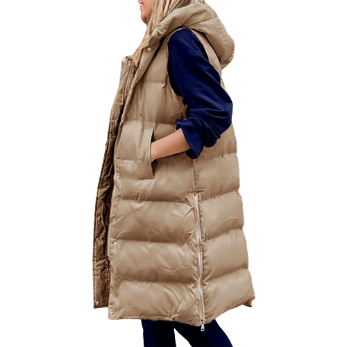 Women's padded gilet with hood