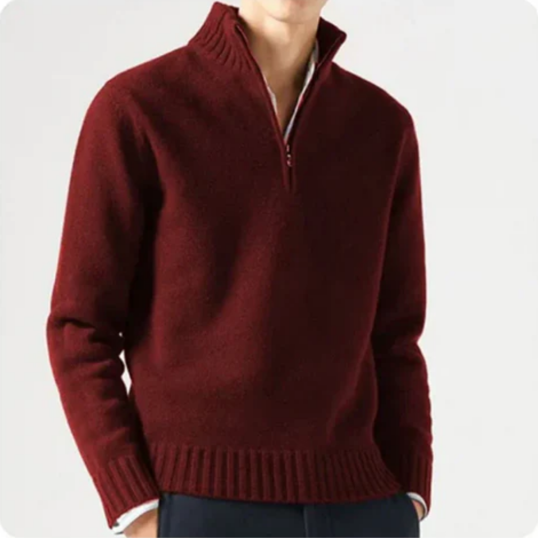 Gerdo | Casual Winter Half Zip Knitted Sweater For Men