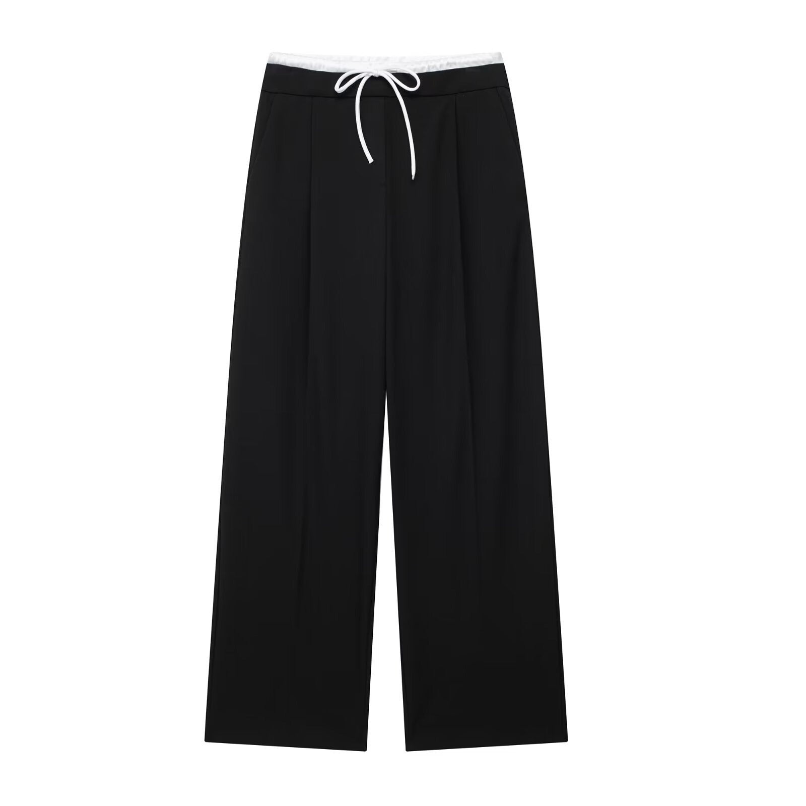 Trousers with high waist and wide leg