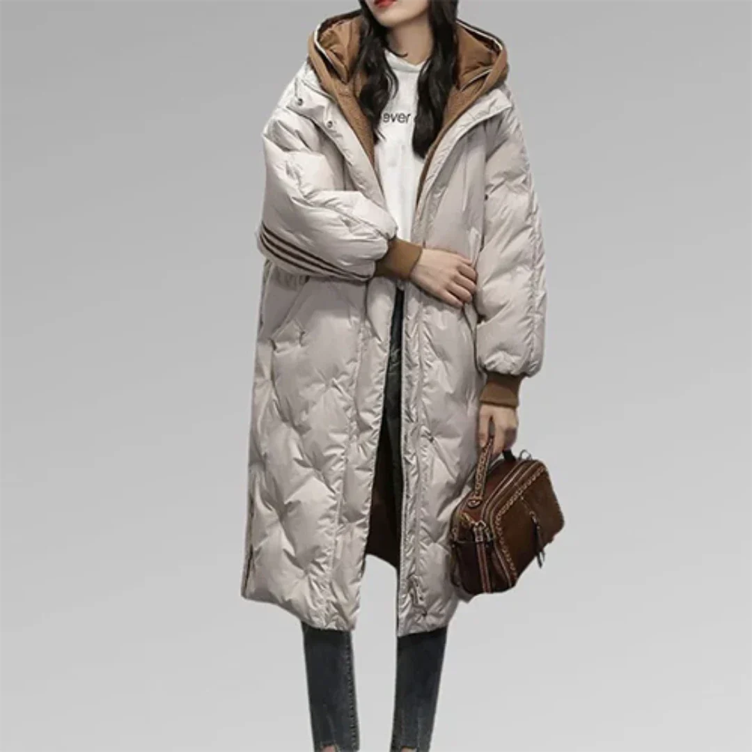 Renee | Winter Long Down Hooded Jacket for Women