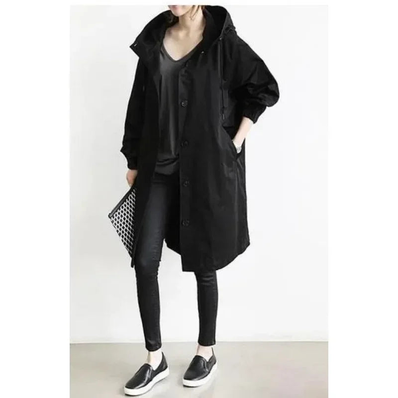 Emma - Collar Standing Trend Jacket with Buttons