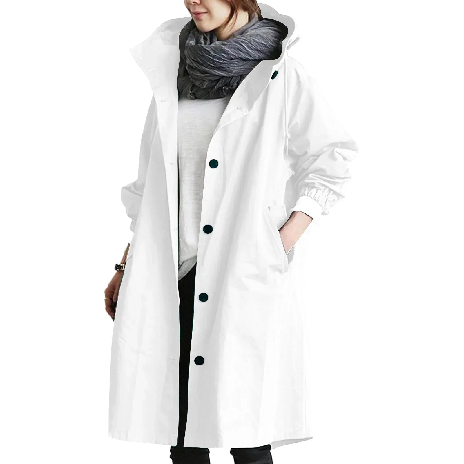 Emma - Collar Standing Trend Jacket with Buttons