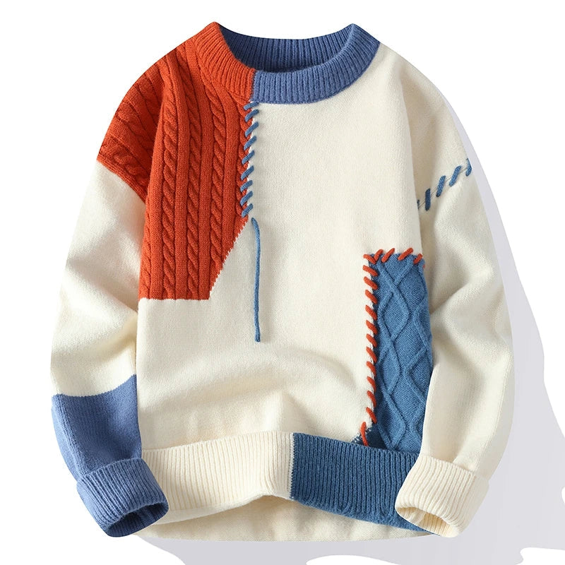 Nancy™ - Cotton Jumper with Crew Neck and Patches