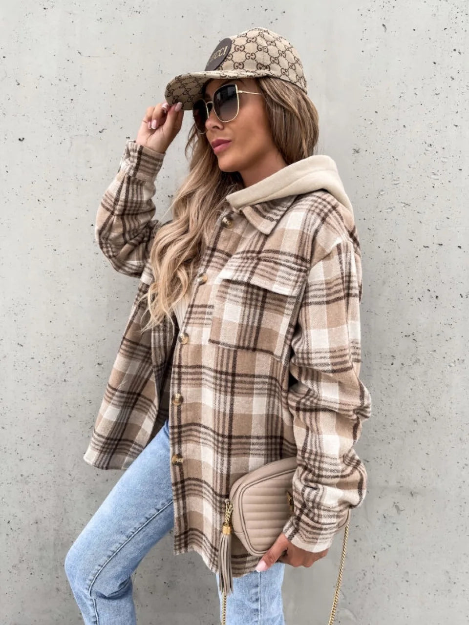 Jeri - Checked hooded jacket