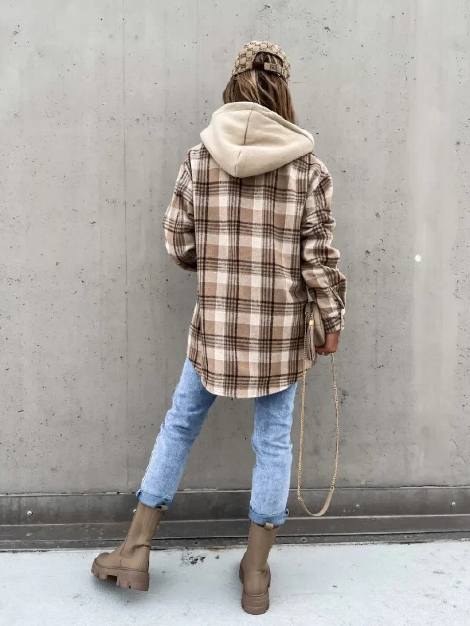 Jeri - Checked hooded jacket